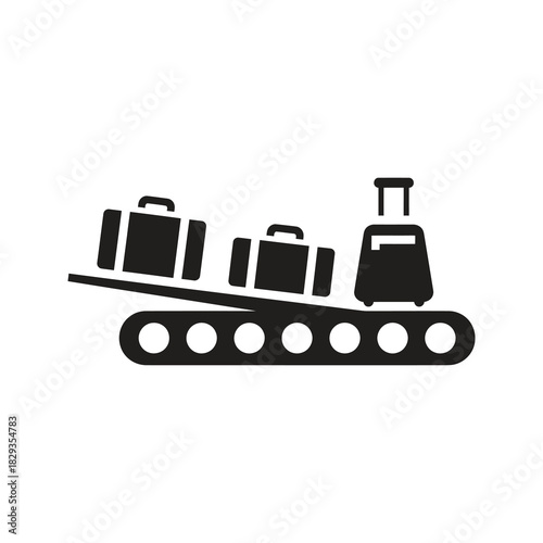 Baggage carousel with suitcases symbolizing airport luggage claim and arrival