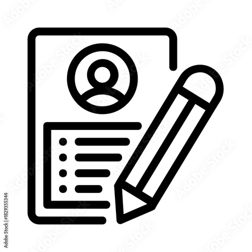 Resume document with a pencil for editing purposes. Suitable for job seekers, career professionals, hr managers, business consultants, educational institutions.
