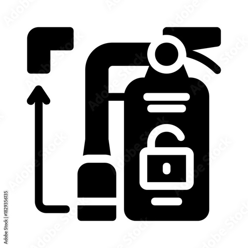 Proper use of a fire extinguisher demonstrated in steps. Ideal for safety manuals, training materials, firefighting educational resources.
