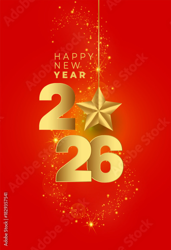 Golden 2026 New Year Celebration Poster Design
