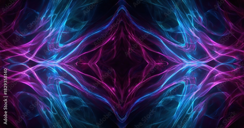 Obraz premium Abstract digital art dynamic blue and purple energy flowing pattern