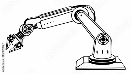 Modern robotic arm ready for industrial automation, a powerful symbol of technology and manufacturing innovation for cutting-edge advancements