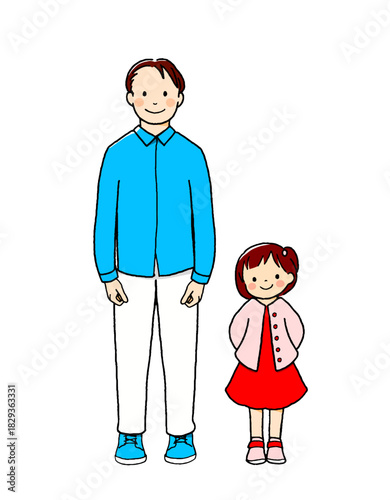 父と娘の可愛らしいイラスト