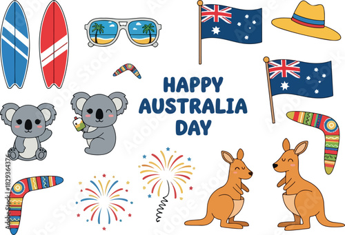 Celebrate Australia Day Koalas, Kangaroos, Flags, and Sunny Vibes