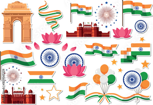 Celebrate India National Symbols and Festive Elements
