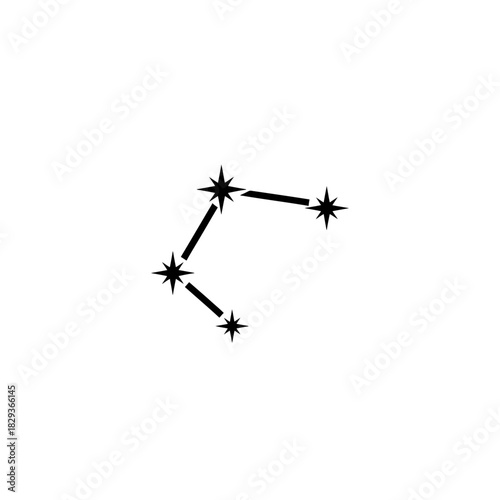 Minimalist flat design logo of small dipper constellation, also known as ursa minor, vector illustration vector logo template