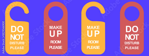 do not disturb, do not disturb door, do not disturb door hanger, Do not disturb card vector illustration on isolated background. Hotel room sign business concept. Door hanger icon in flat style.