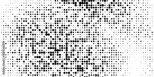Halftone texture black and white, Chaotic pattern of black dots on a white background