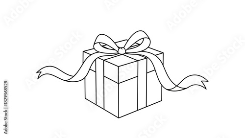 Surprise someone special with this cute gift box drawing, perfect for birthdays, holidays, or any celebration, add your own creative colors and patterns