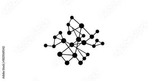 Connected nodes network with transparent background
