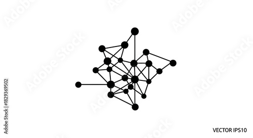 Network nodes and connections with transparent background