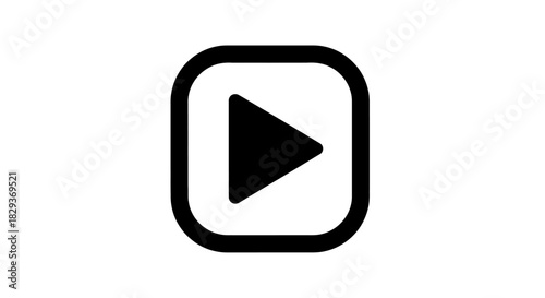 Play button icon with transparent background
