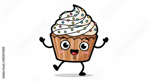 Enchanting cupcake character with sweet toppings, ready to bring a playful touch to any project