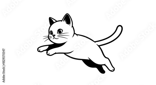 Playful feline friend soaring through the air with effortless grace and boundless enthusiasm in