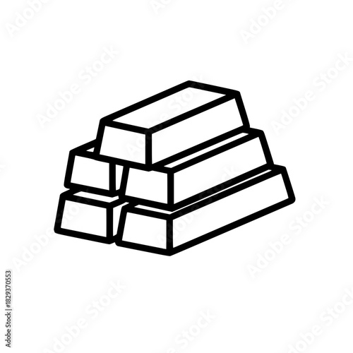Gold bars bullion stack wealth finance investment treasure precious metal asset icon vector illustration