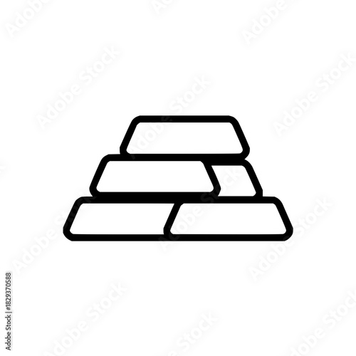 Gold bars stack vector illustration for wealth management and investment icon design concept with outline style