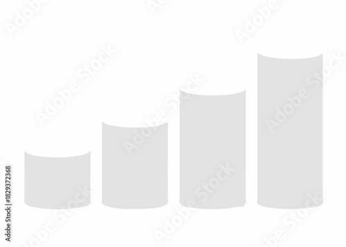 Simple gray bar chart showing upward growth and progress