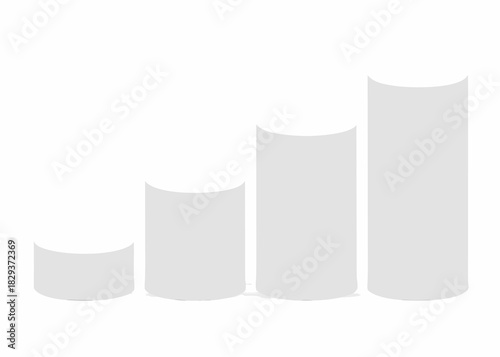 Simple gray bar chart showing growth and progress