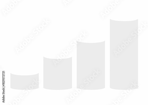 Simple abstract bar graph showing growth and progress with white background