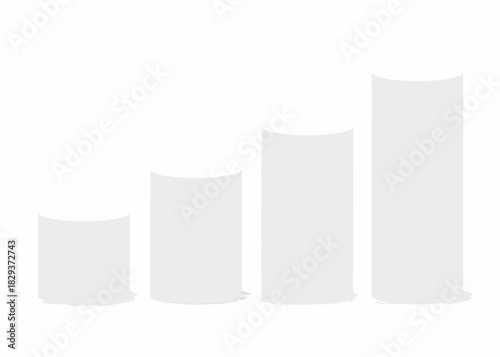 Simple gray bar chart showing growth and progress