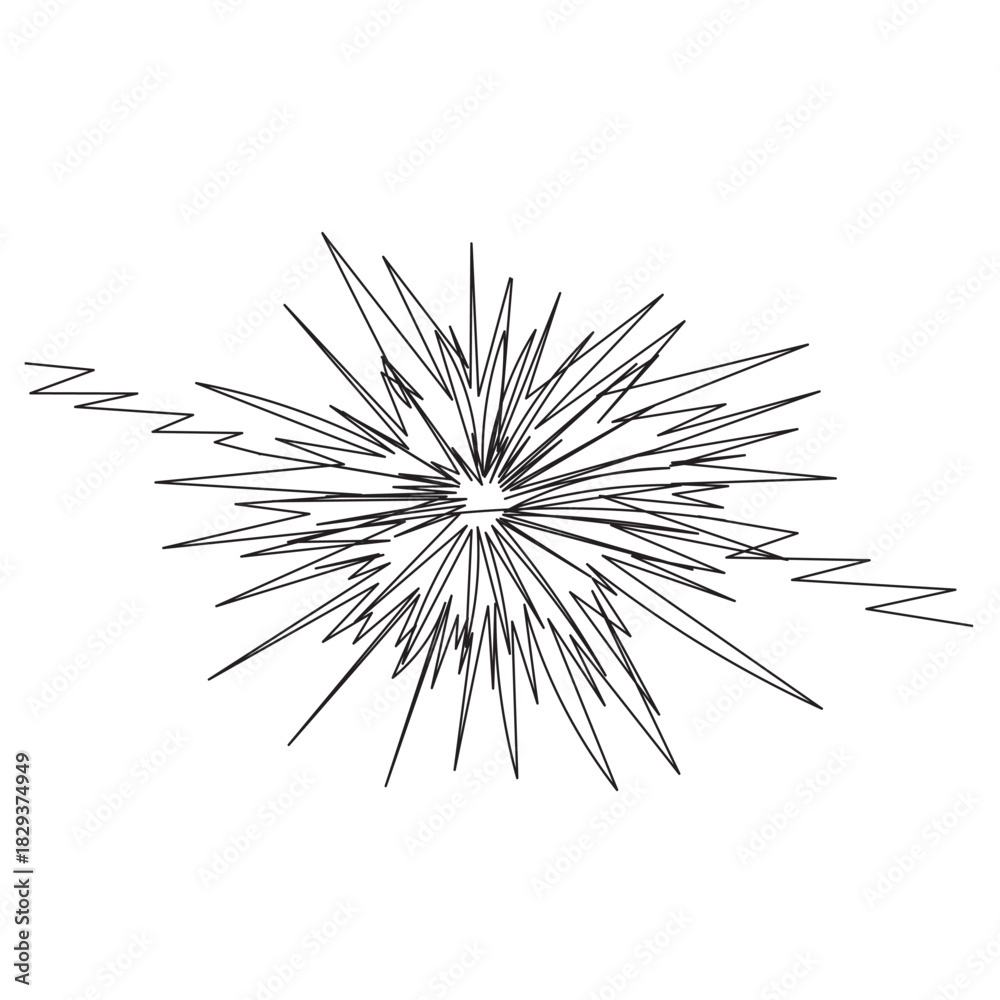 Fototapeta premium hand drawn starburst illustration vector in continuous line arts style