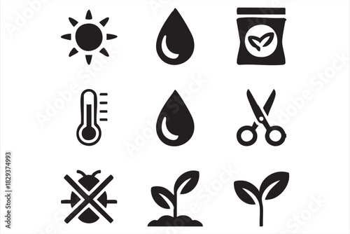 Housework and Chores Outline Icons Collection