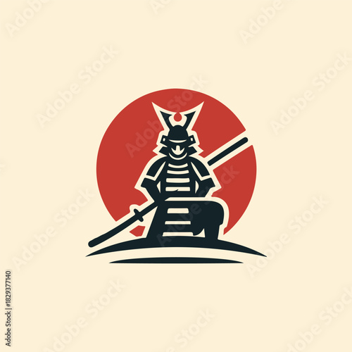Quadro su tela Samurai Logo