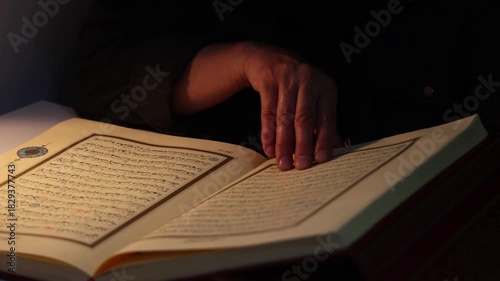 holly quran book with silhouette black shadow islamic background Prayer middle east religion