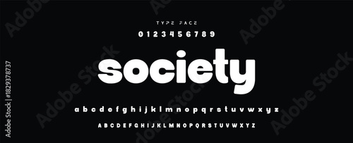 Digital modern alphabet font. Creative abstract urban, futuristic, fashion, sport, minimal technology typography.  Simple vector illustration with number