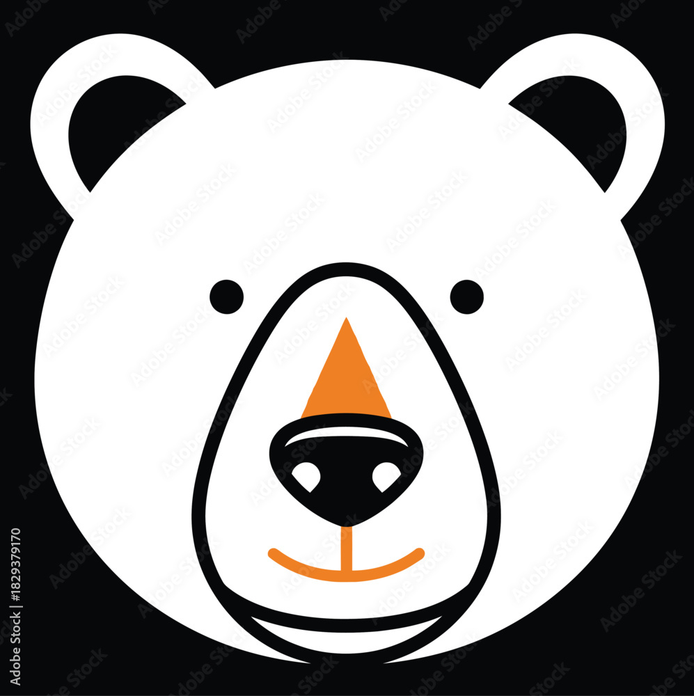 Naklejka premium Cute and Playful Polar Bear Mascot Design