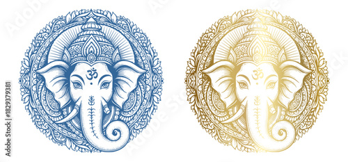 Ganesha Vector Illustration, Lord Ganesha Line Art, Minimalist Ganesha Vector, Hindu God Ganesha Artwork, Sacred Ganesha Vector Design, Elegant Ganesha Outline, Traditional Ganesha Vector.