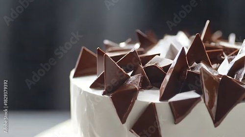 A modernist geometric cake with angular chocolate shards