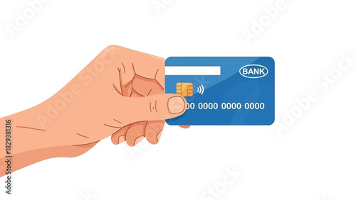 Hand holding a credit card for payment