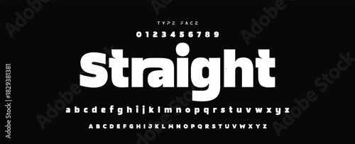 Digital modern alphabet font. Creative abstract urban, futuristic, fashion, sport, minimal technology typography.  Simple vector illustration with number
