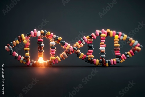 Colorful Candy Model of DNA Structure with Light Reflection Effect