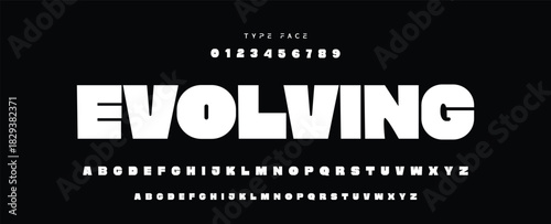 Digital modern alphabet font. Creative abstract urban, futuristic, fashion, sport, minimal technology typography.  Simple vector illustration with number