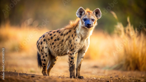 spotted hyena in the savannah
