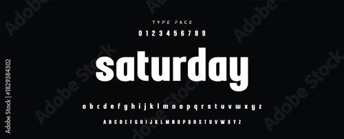 Digital modern alphabet font. Creative abstract urban, futuristic, fashion, sport, minimal technology typography.  Simple vector illustration with number