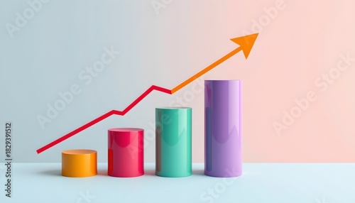 Vibrant Growth Arrow Over Colorful Bar Free Download Vibrant Growth Arrow Over Colorful Bar - GFXLoad