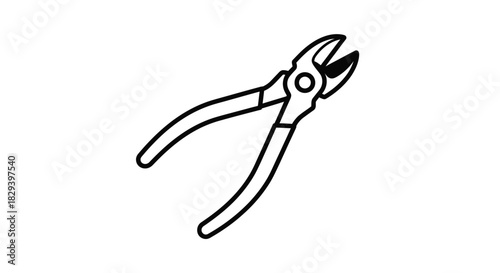 A simple black and white line drawing of a pair of pliers