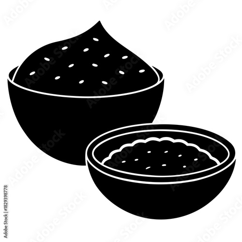 Millet Bowl with Flatbread Vector