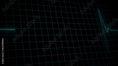 EKG Heart Monitoring Endless loop animation on black background. Full HD. 4K