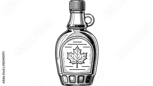 Maple syrup bottle illustration
