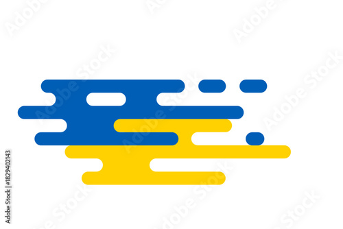 Abstract, colorful, dynamic auspicious cloud pattern in yellow and blue.