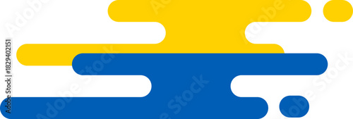 Abstract, colorful, dynamic auspicious cloud pattern in yellow and blue.