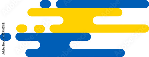 Abstract, colorful, dynamic auspicious cloud pattern in yellow and blue.