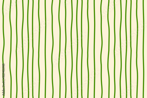 Vector seamless retro pattern with green stripes on a warm background. Suitable for printing, packaging, banners, wallpaper, textiles, and web design.