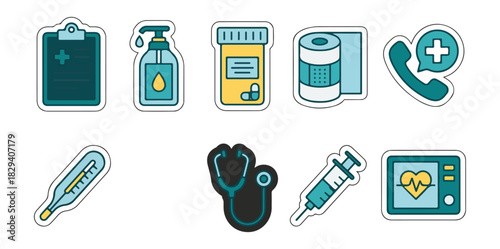 Medical icons healthcare symbols health elements design illustration