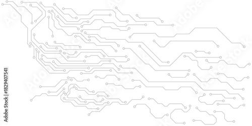 Computer communication cybernetic element. Circuit board vector illustration. High-tech technology background texture.