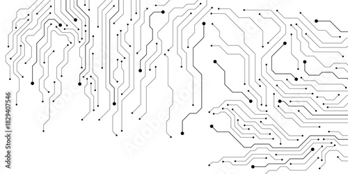 Computer communication cybernetic element. Circuit board vector illustration. High-tech technology background texture.